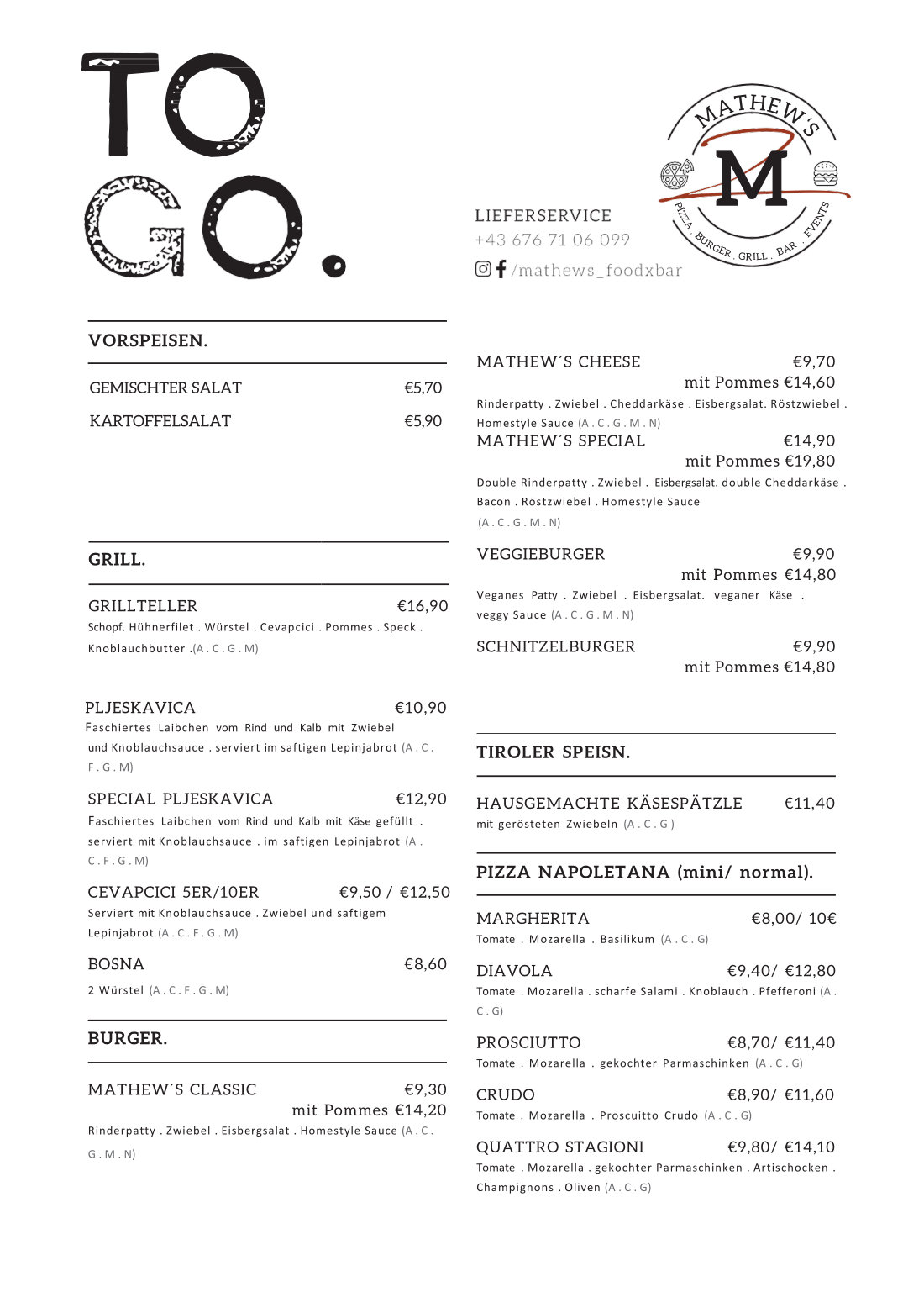 To Go Karte Vorschau